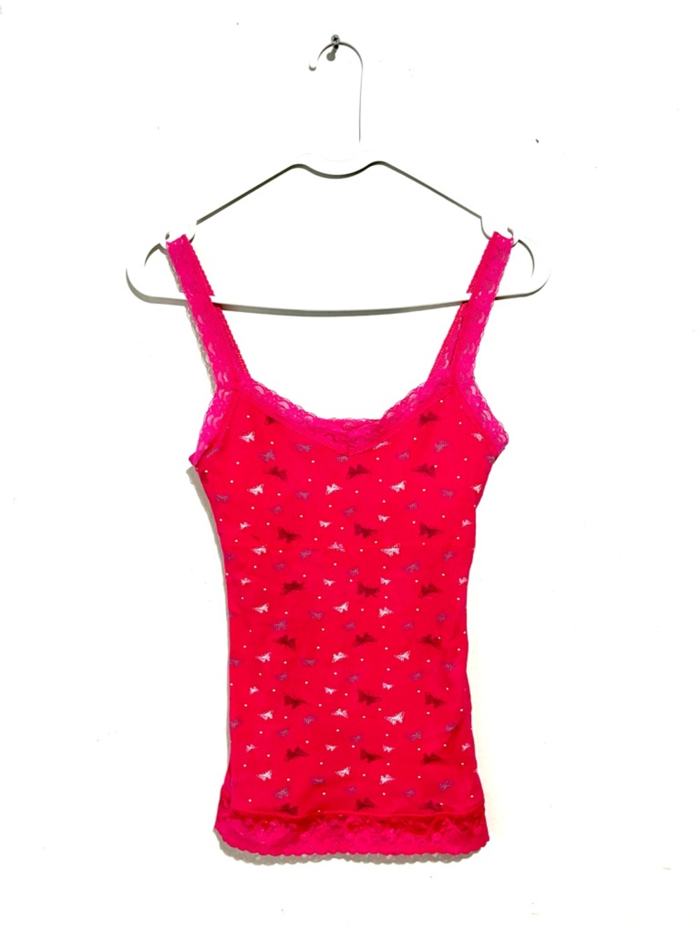Kirra Y2k hot pink butterflies lacy cami tank babydoll size small streetware